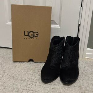 Black fur Ugg booties